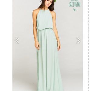 Heather Halter Dress - Dusty Mint Crisp